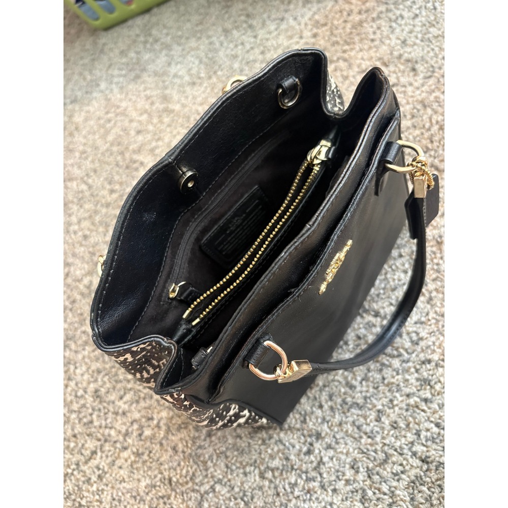 Vintage Coach Minetta Crossbody Satchel, Black Snakeskin Accent - Picture 10 of 16